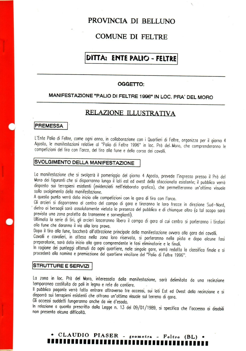 Relazione illustrativa edizione 1996