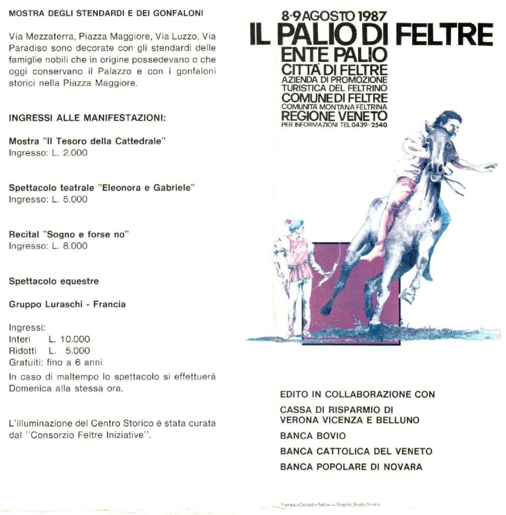 Volantino Palio di Feltre 1987