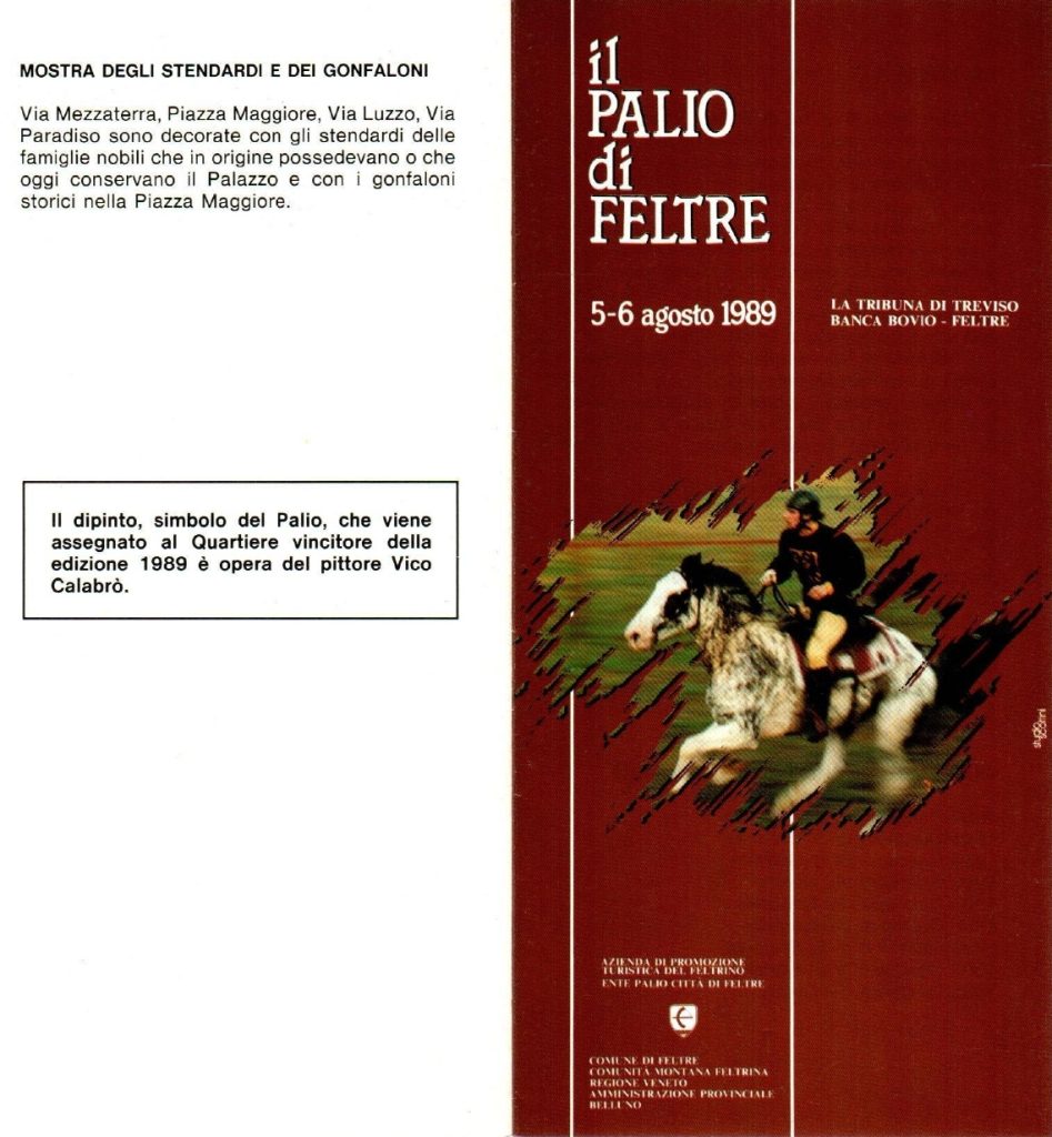 Volantino Palio di Feltre 1989