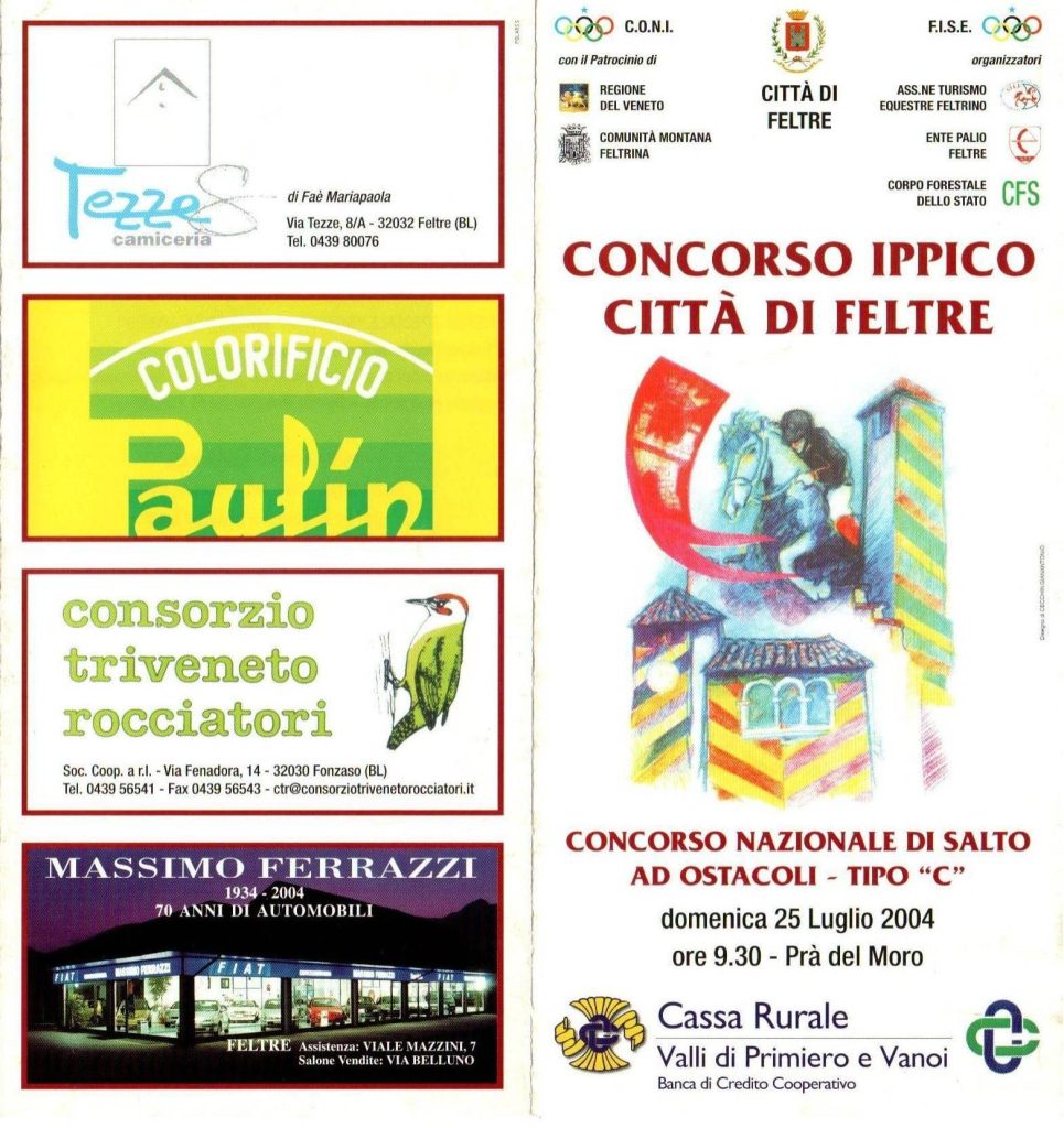 Volantino concorso ippico città di Feltre 2004