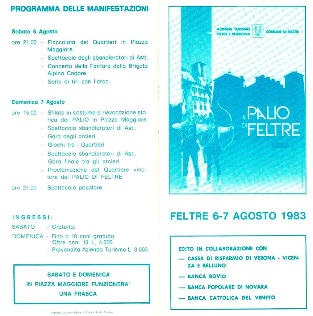 Volantino Palio di Feltre 1983