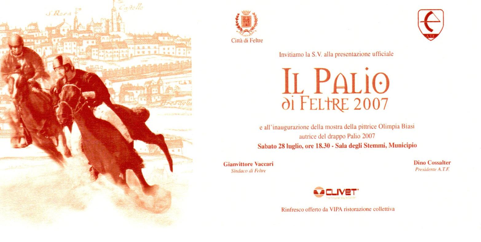 Invito alla presentazione del Palio 2007