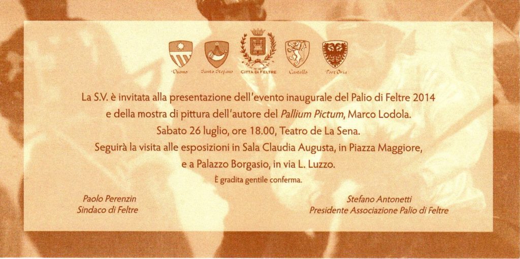 Invito Presentazione del Palio  2014