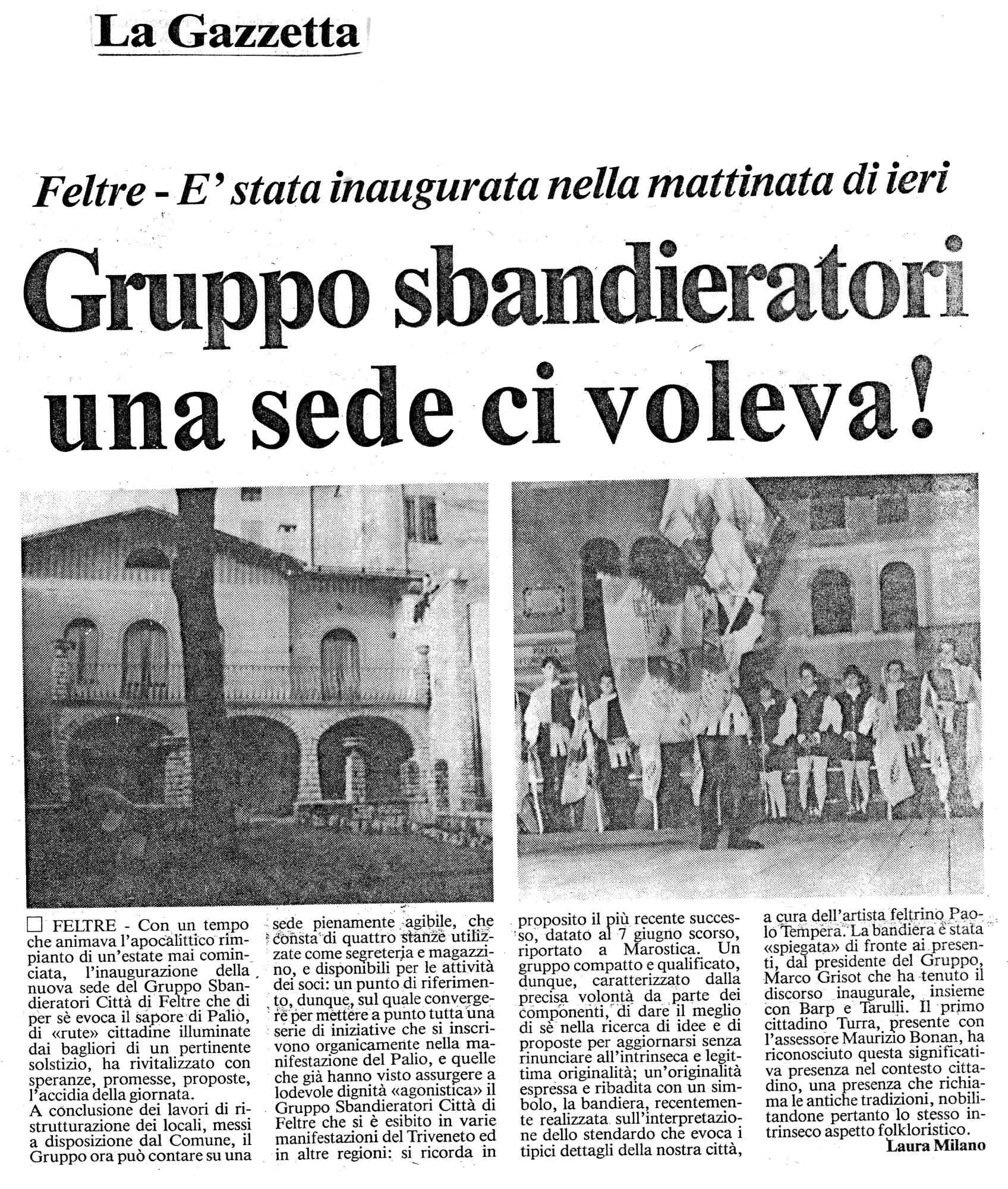 “Gruppo Sbandieratori una sede ci voleva!” 1991