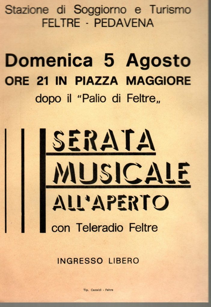 Serata Musicale all'aperto, Palio 1985