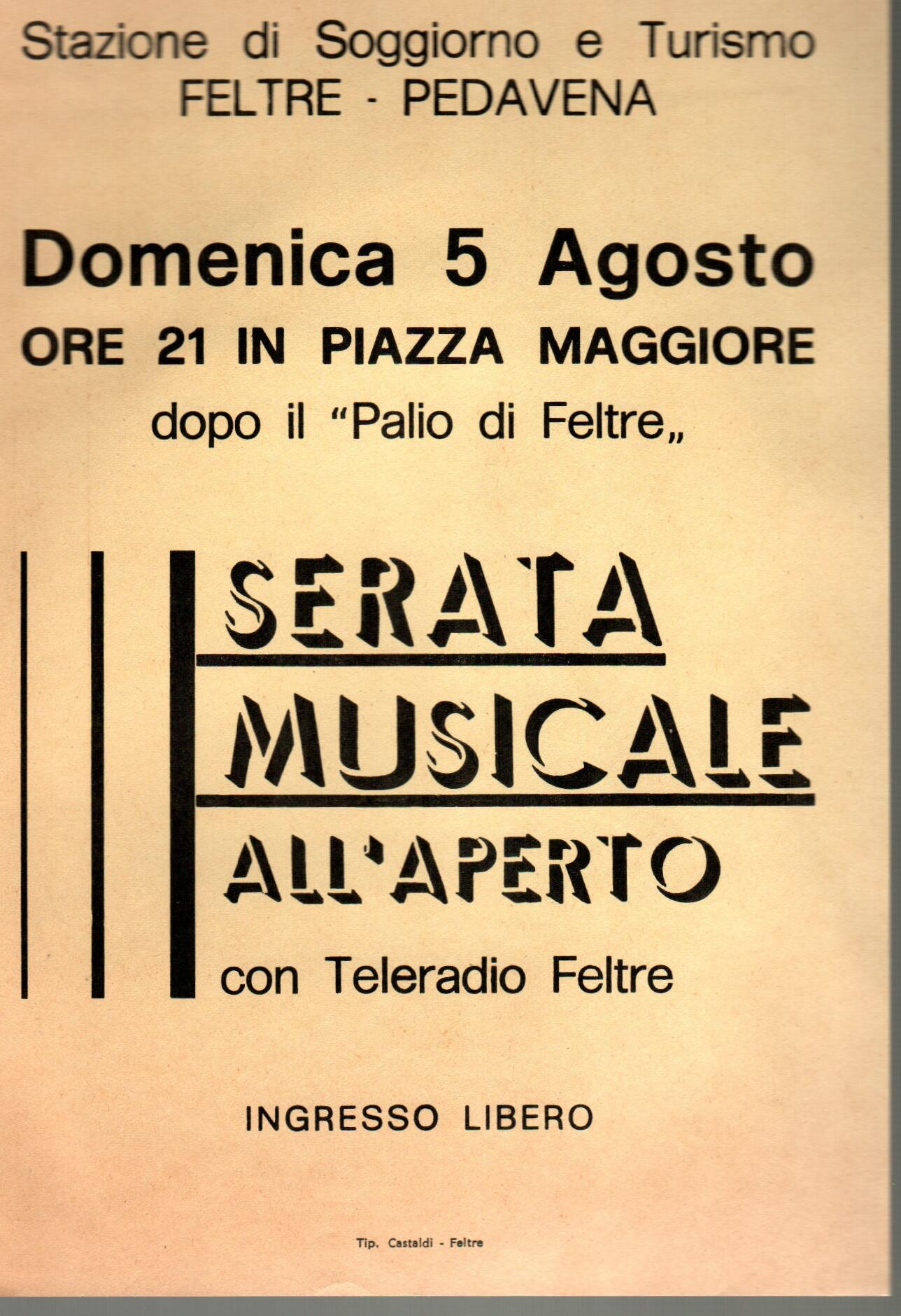 Serata Musicale all’aperto, Palio 1985