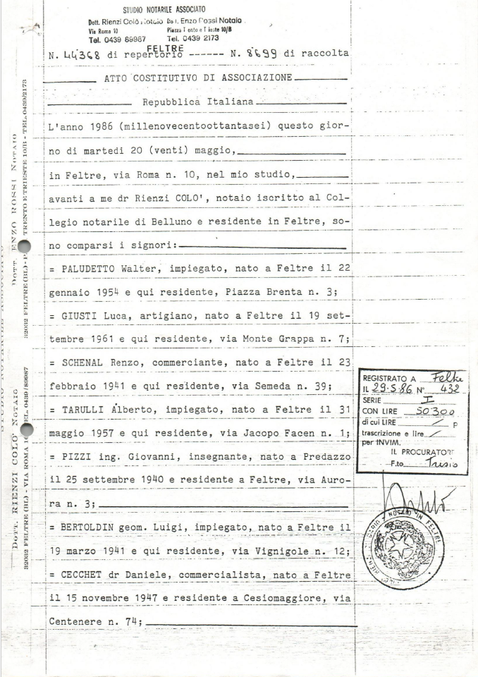Atto costitutivo di Associazione 