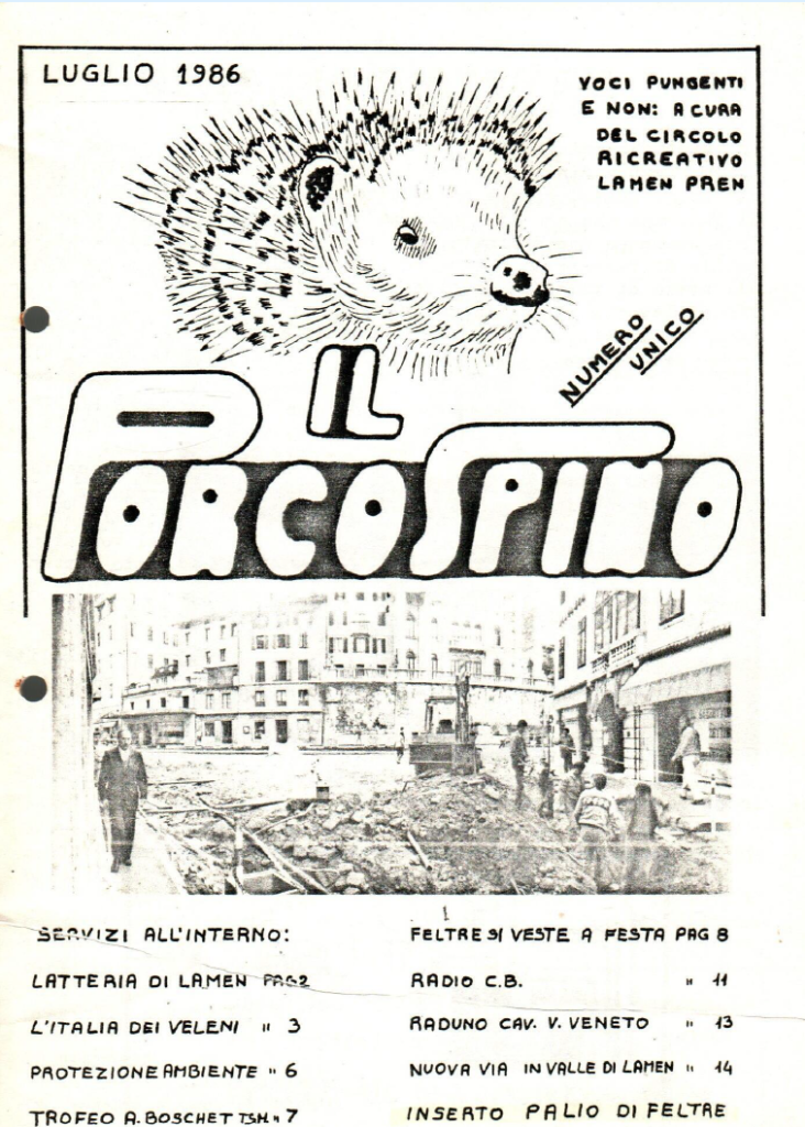 Inserto Palio di Feltre de Il Porcospino, 1986