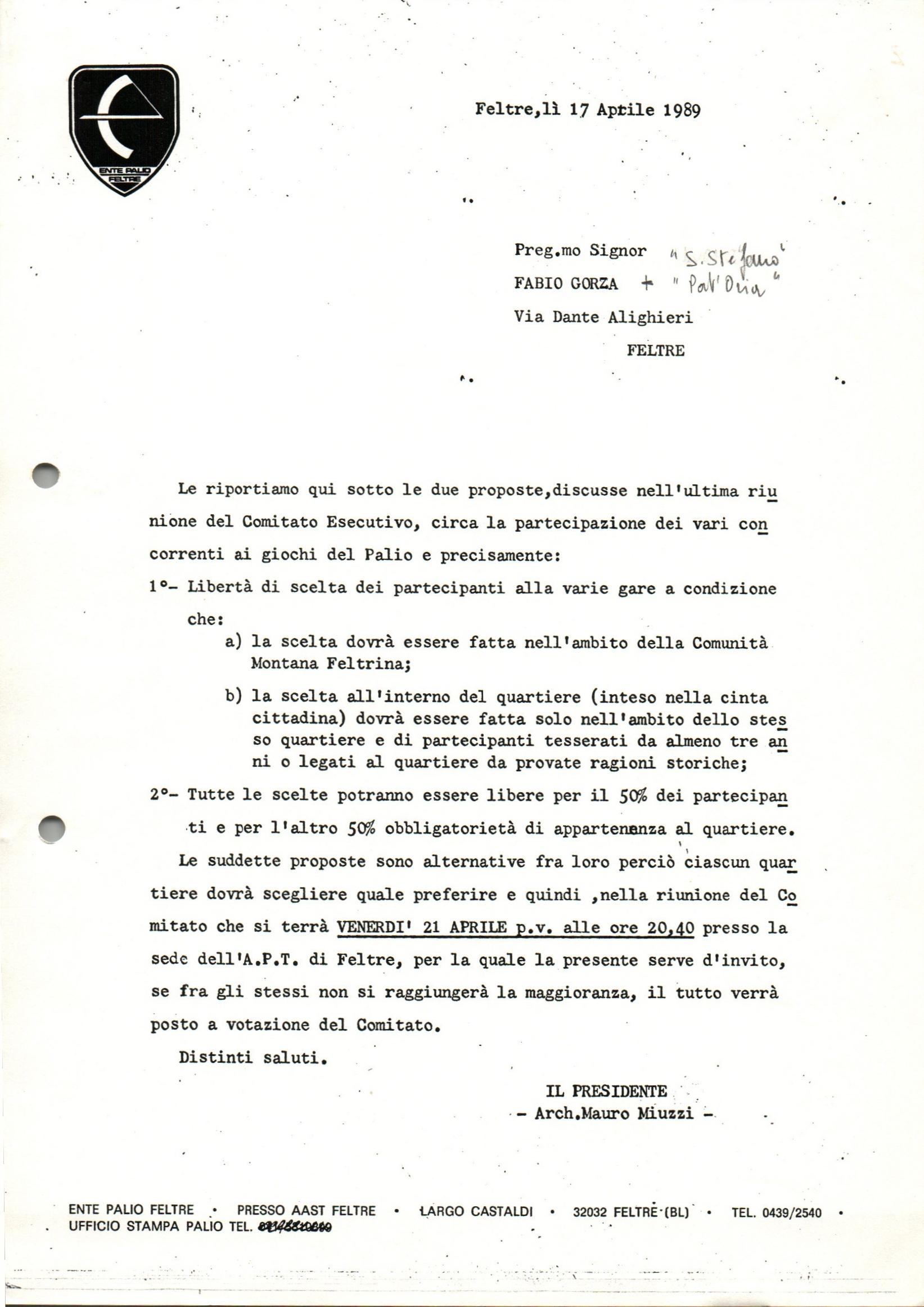 Discussione in merito ai criteri di inclusione degli atleti, 1989