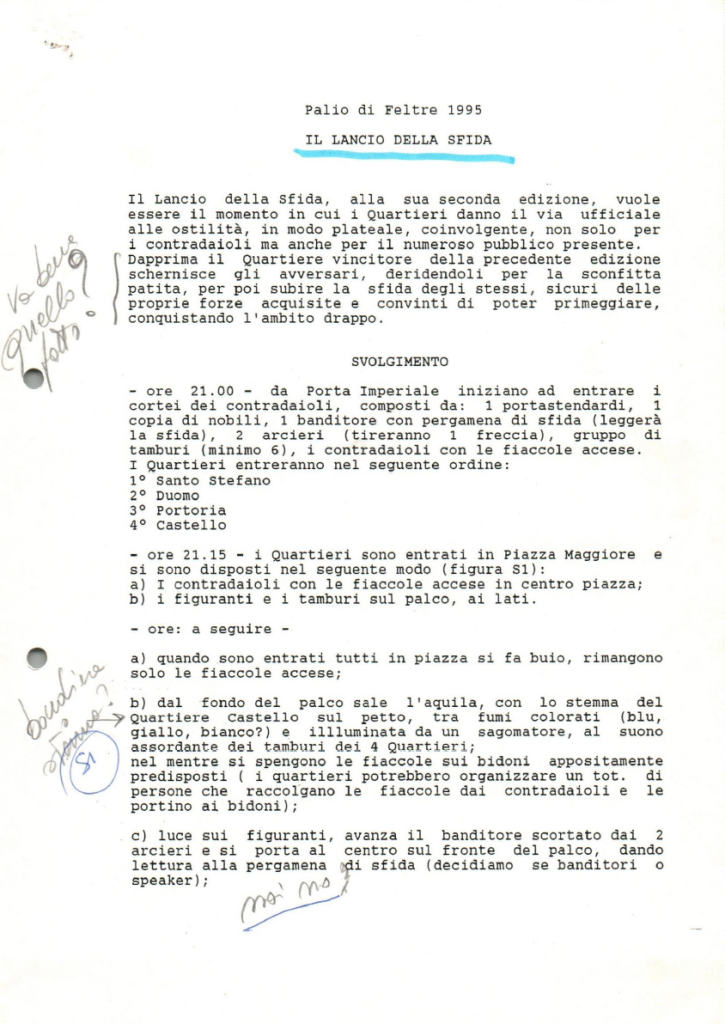 Lancio della sfida, Palio 1995